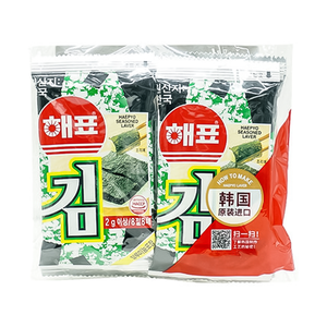 韩国进口海苔海牌烤海苔原味16G袋